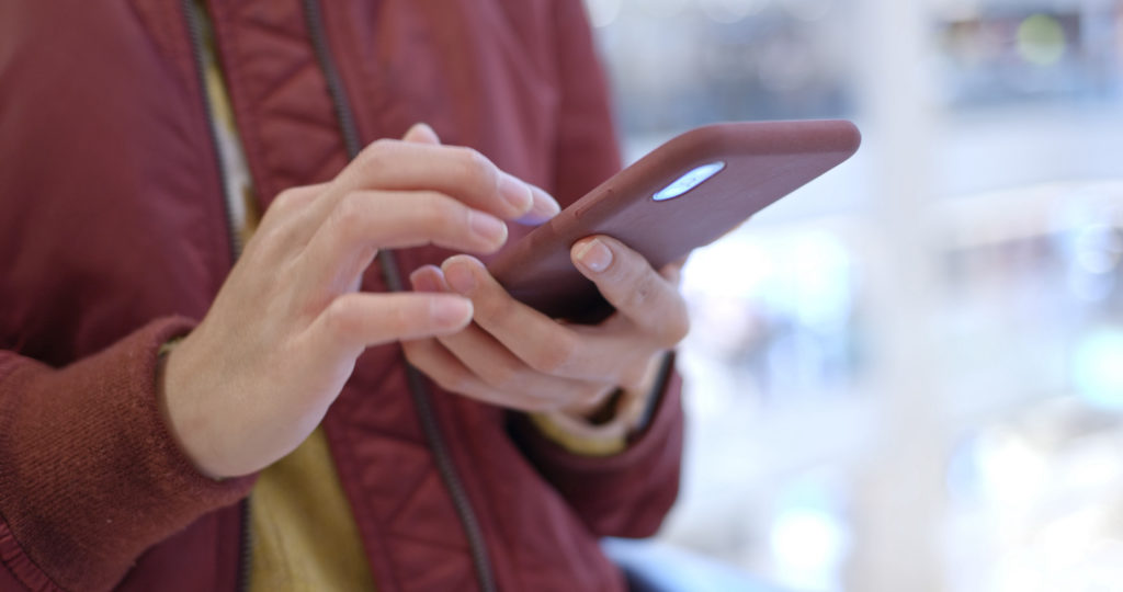 Use of mobile phone in shopping mall